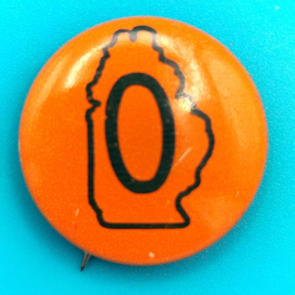 Illinois Political Campaign 60s Vintage Small Orange Pin Button Pinback